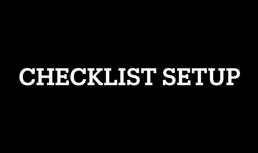 Checklist: Setup
