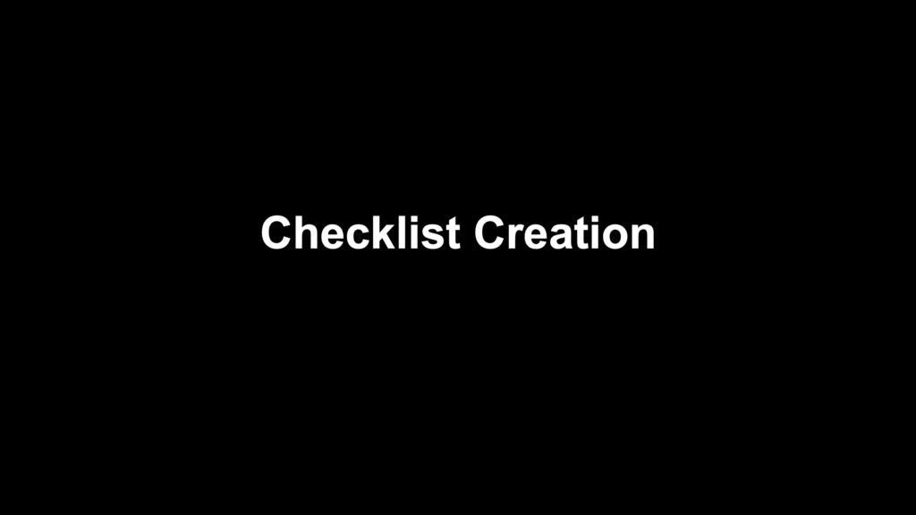 Checklist Creation