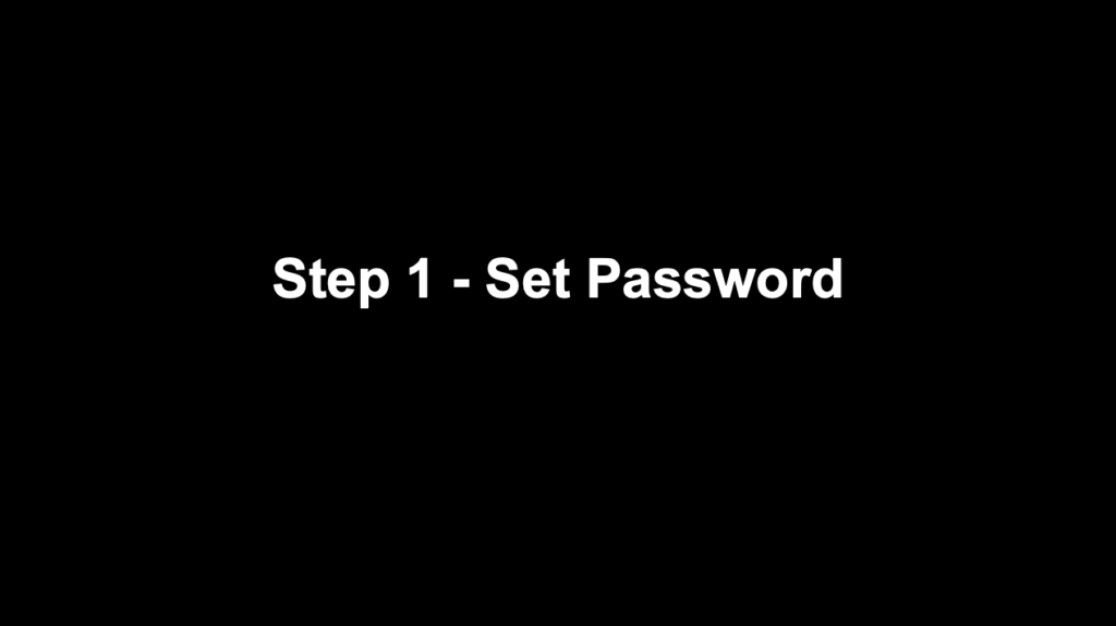 Step 1: Set Password