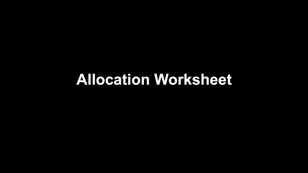 X Allocation Worksheet